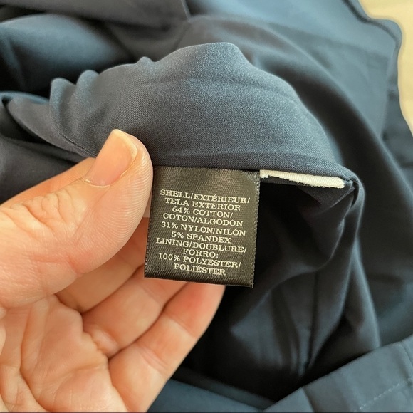 Ann Taylor Navy Blue Cotton Poplin Pencil Skirt 0P - Picture 7 of 8